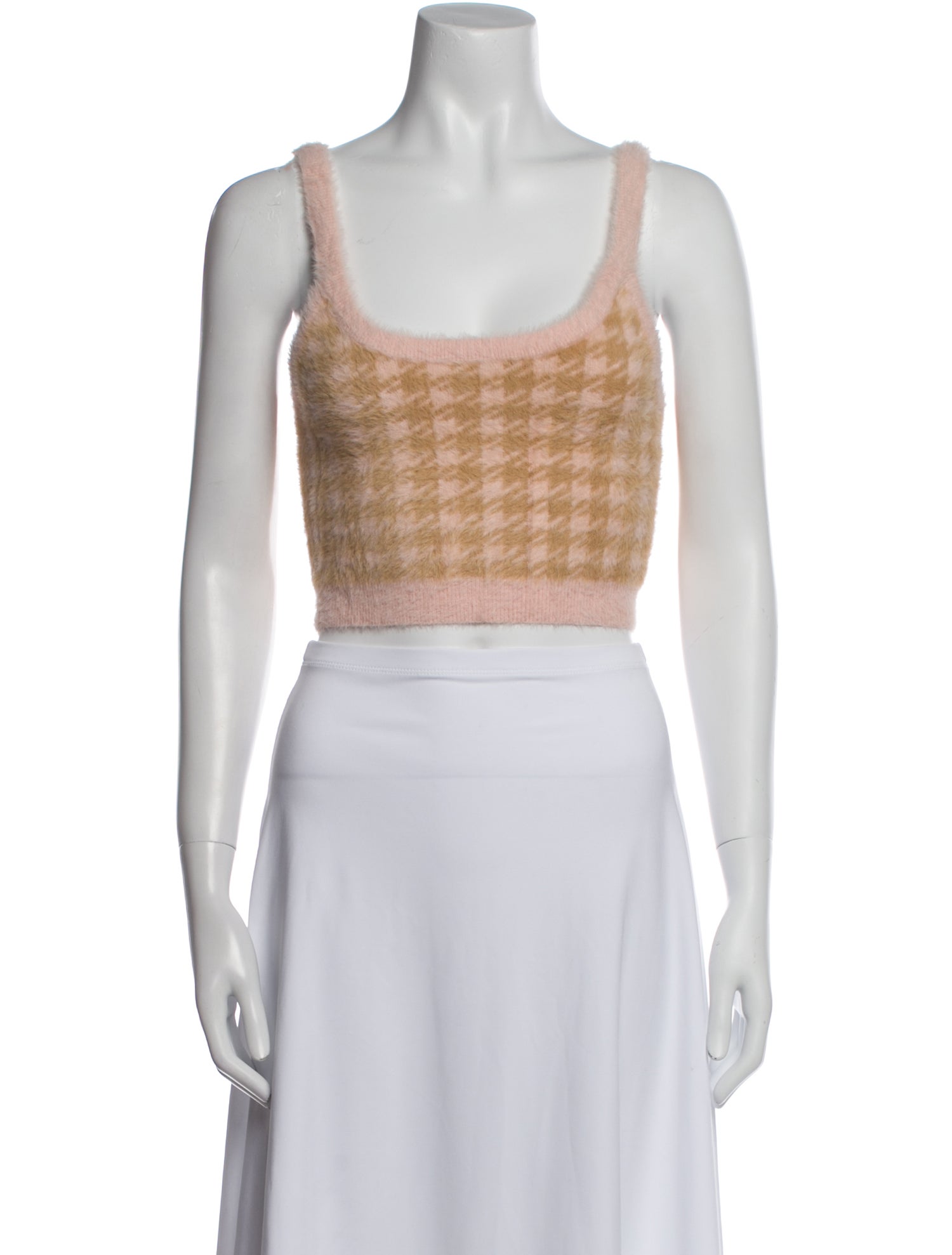 For Love & Lemons Houndstooth Print Square Neckline Crop Top w/ Tags