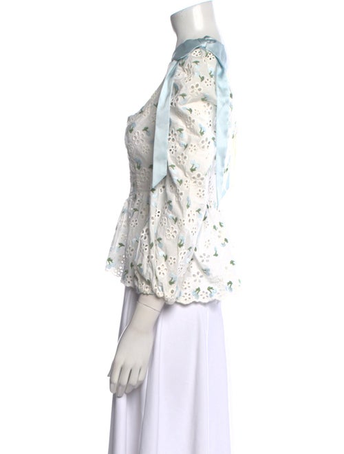 For Love & Lemons Floral Print Square Neckline Crop Top