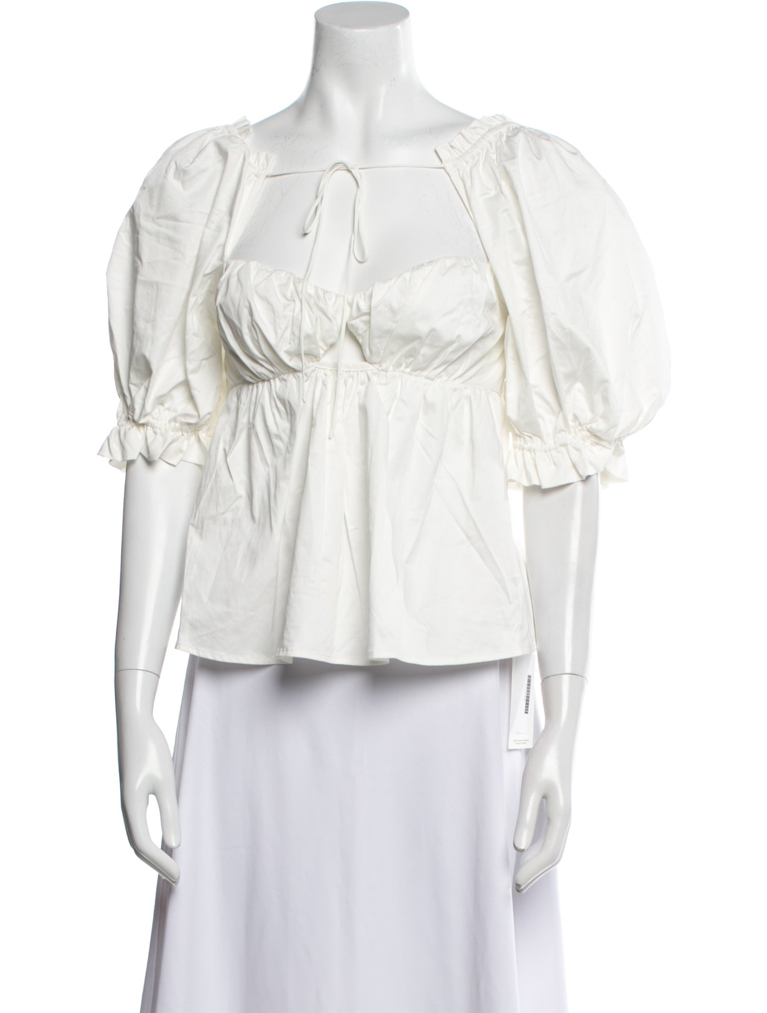 For Love & Lemons Square Neckline Three-Quarter Sleeve Crop Top w/ Tags