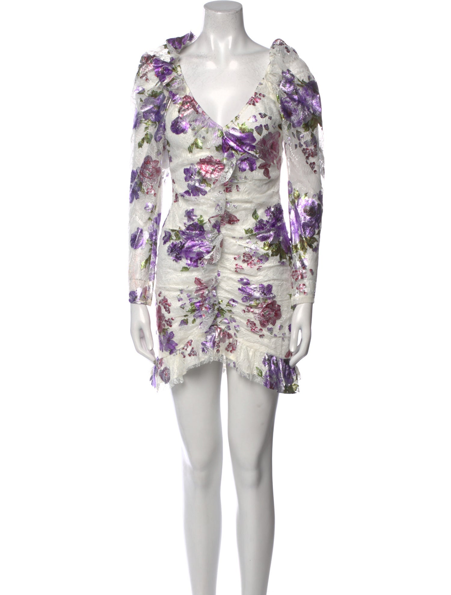 For Love & Lemons Floral Print Mini Dress