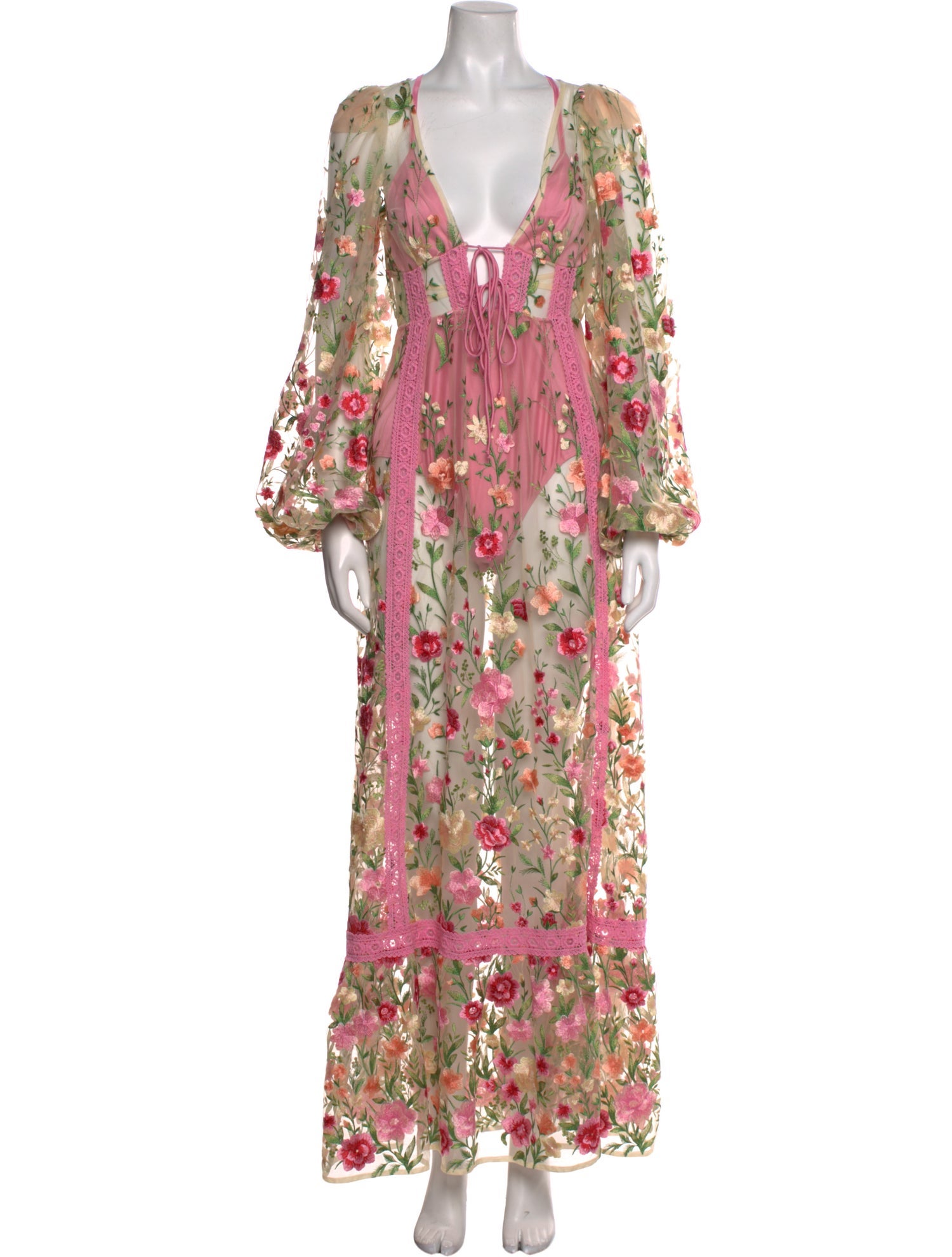 For Love & Lemons Floral Print Long Dress w/ Tags