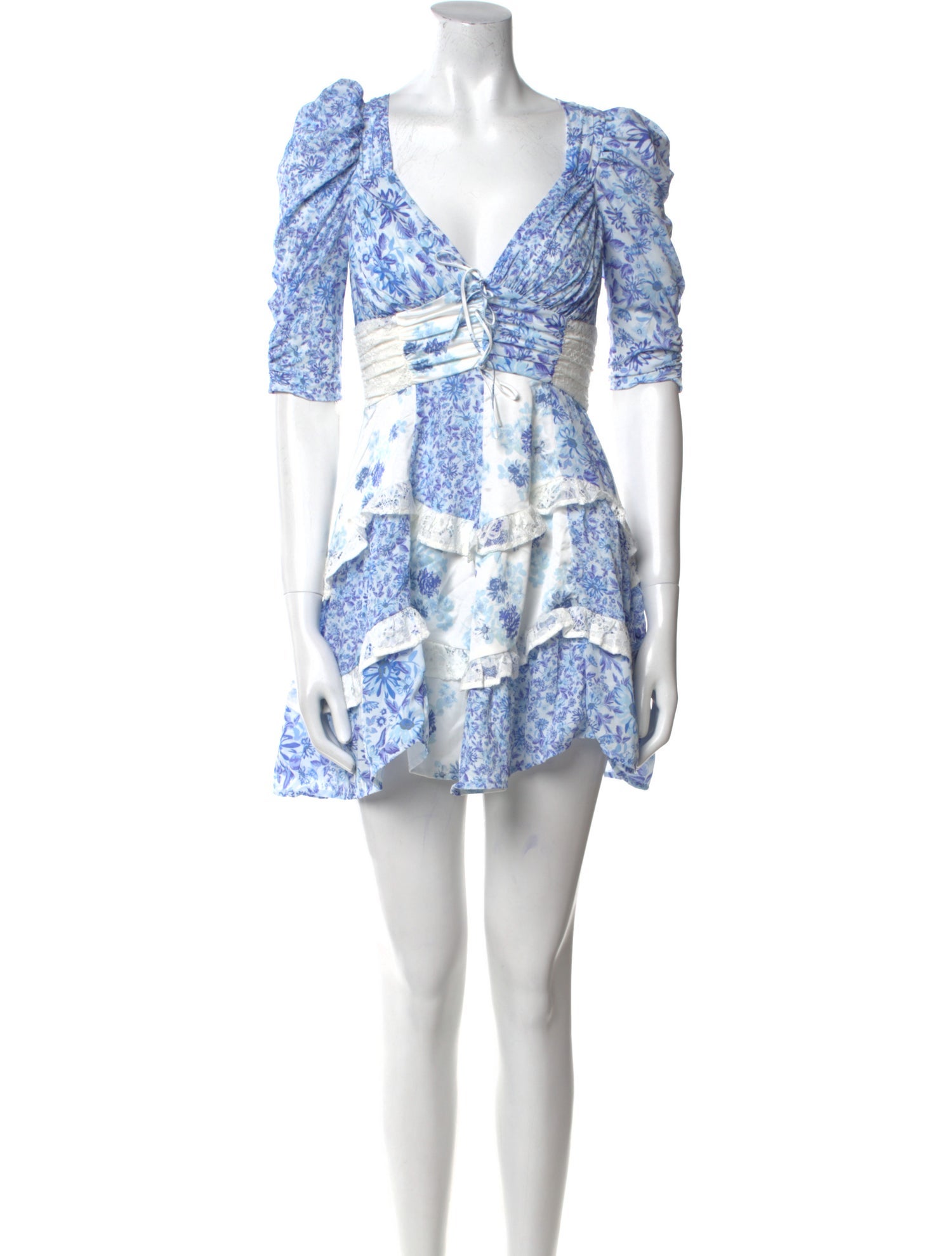 For Love & Lemons Floral Print Mini Dress