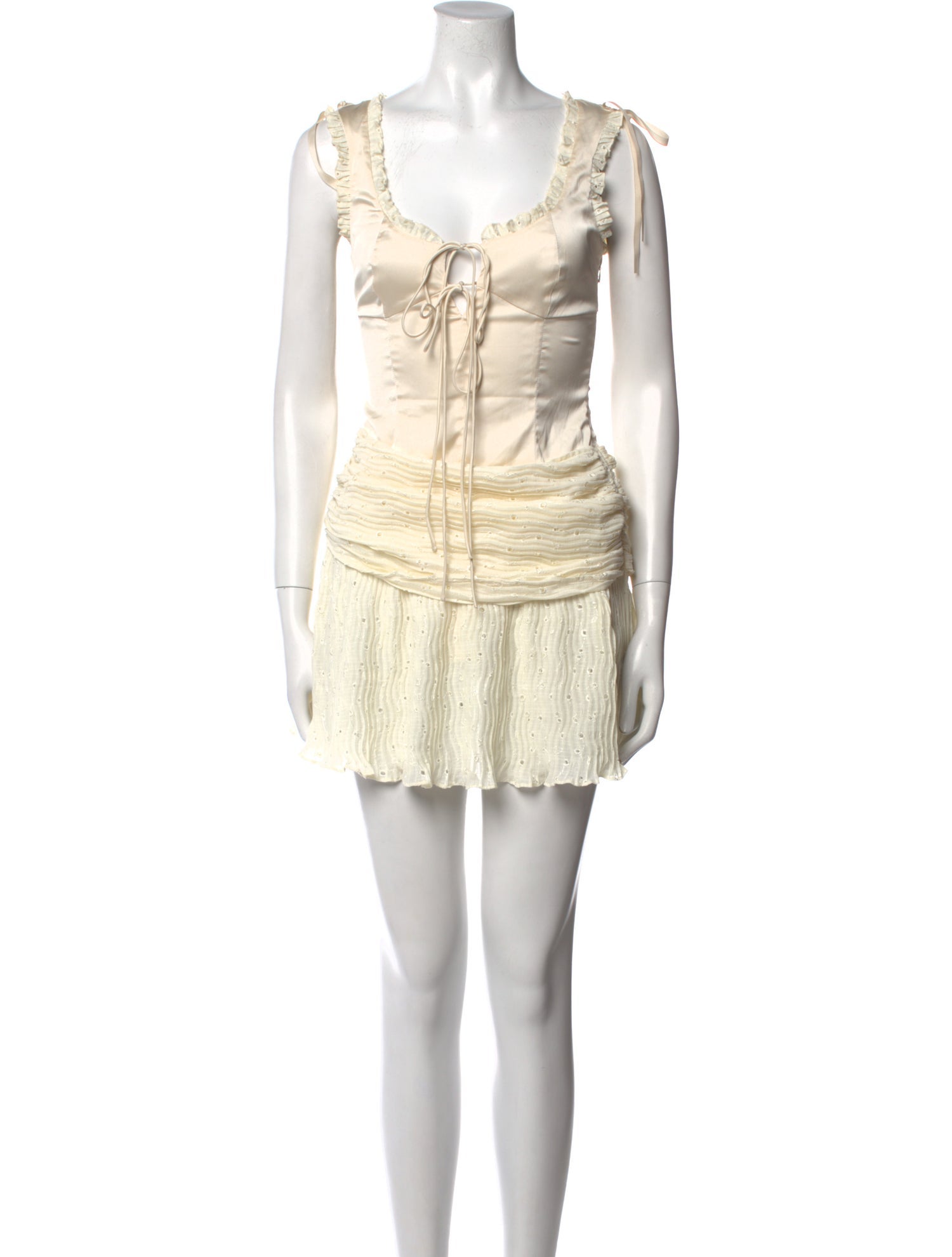 For Love & Lemons Scoop Neck Mini Dress