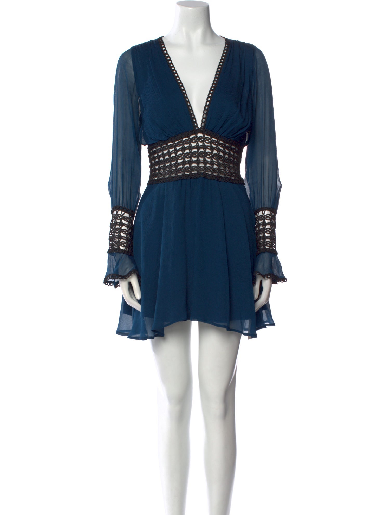 For Love & Lemons V-Neck Mini Dress