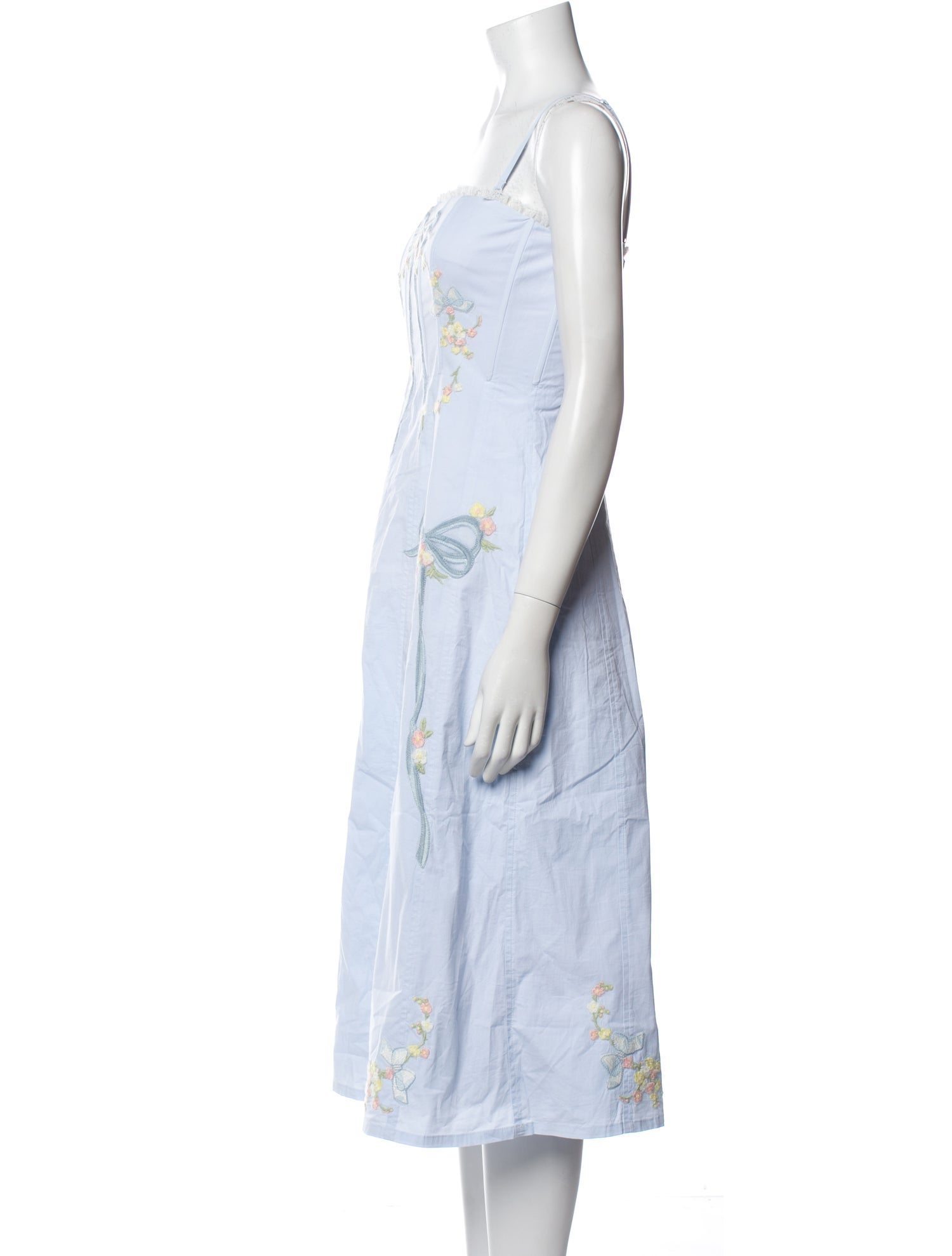 For Love & Lemons Square Neckline Midi Length Dress