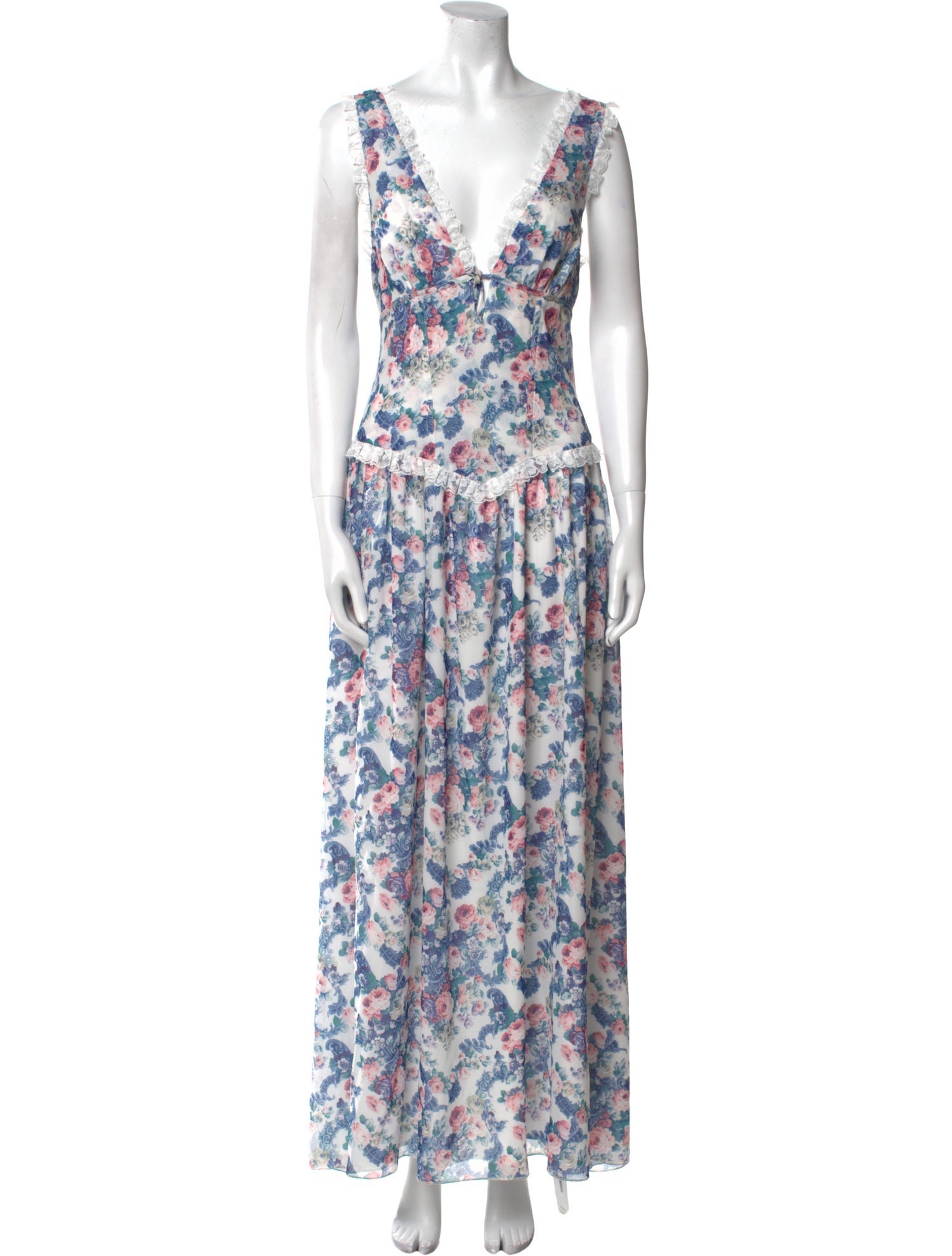 For Love & Lemons Floral Print Long Dress w/ Tags