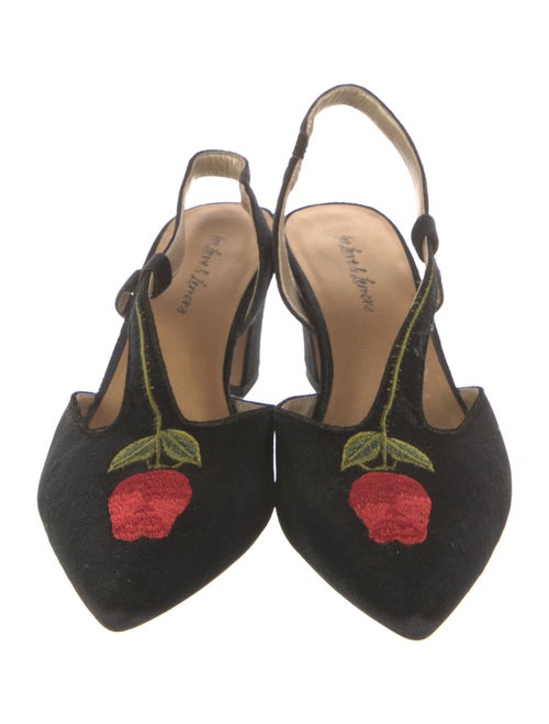 For Love & Lemons Velvet Slingback Pumps