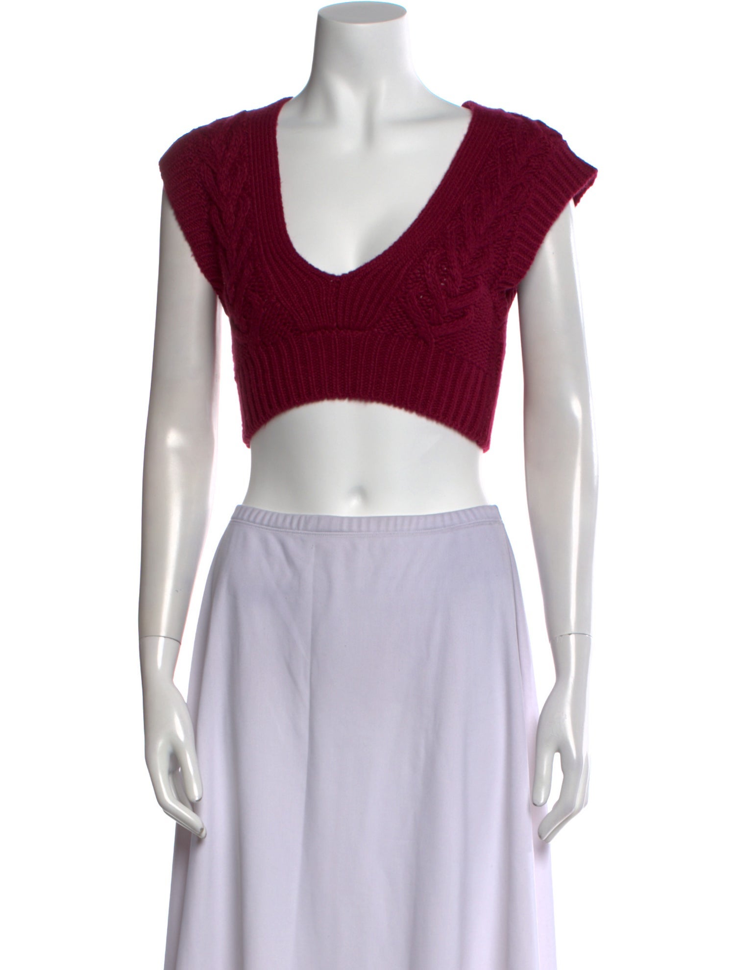 For Love & Lemons V-Neck Short Sleeve Crop Top