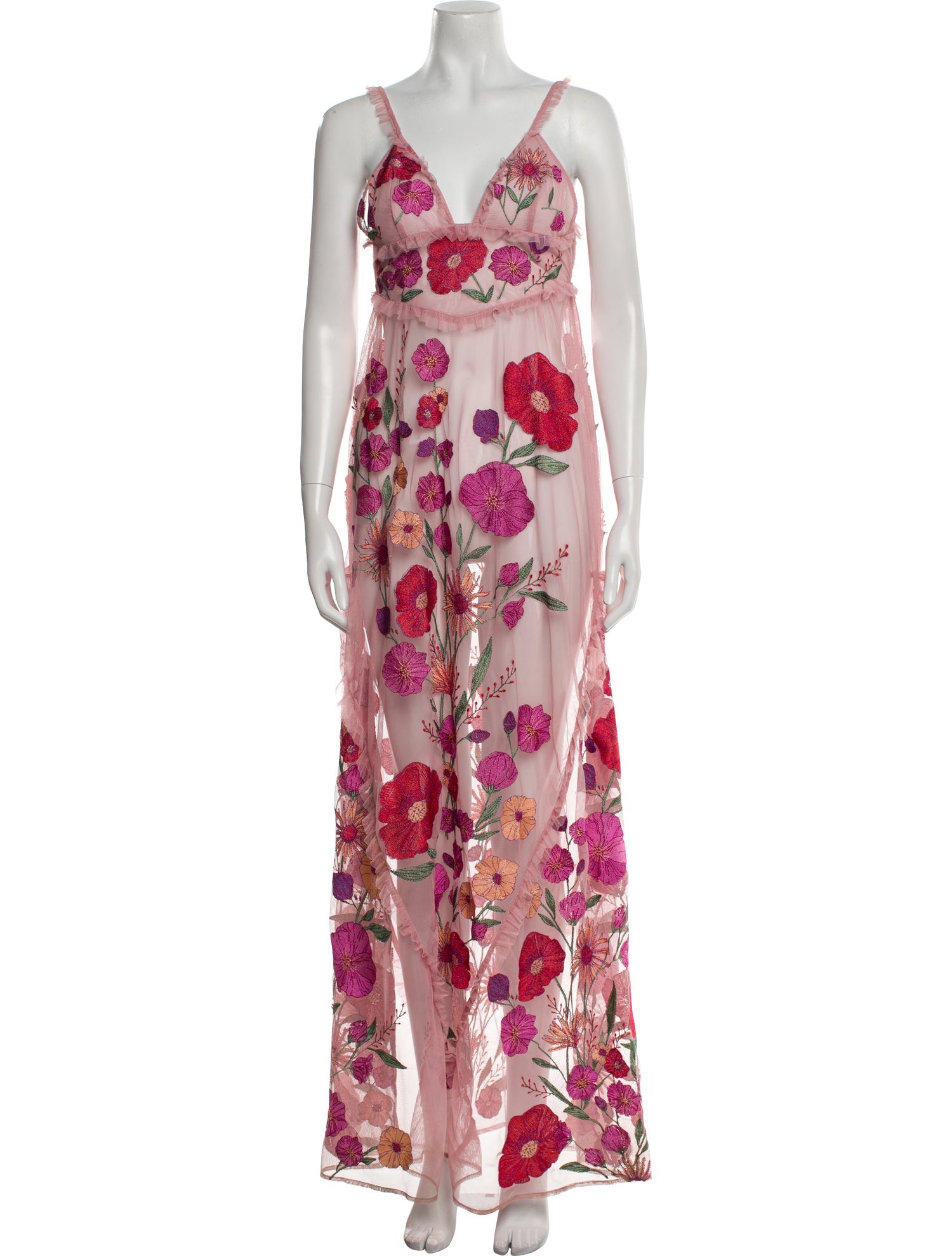 For Love & Lemons Floral Print Long Dress