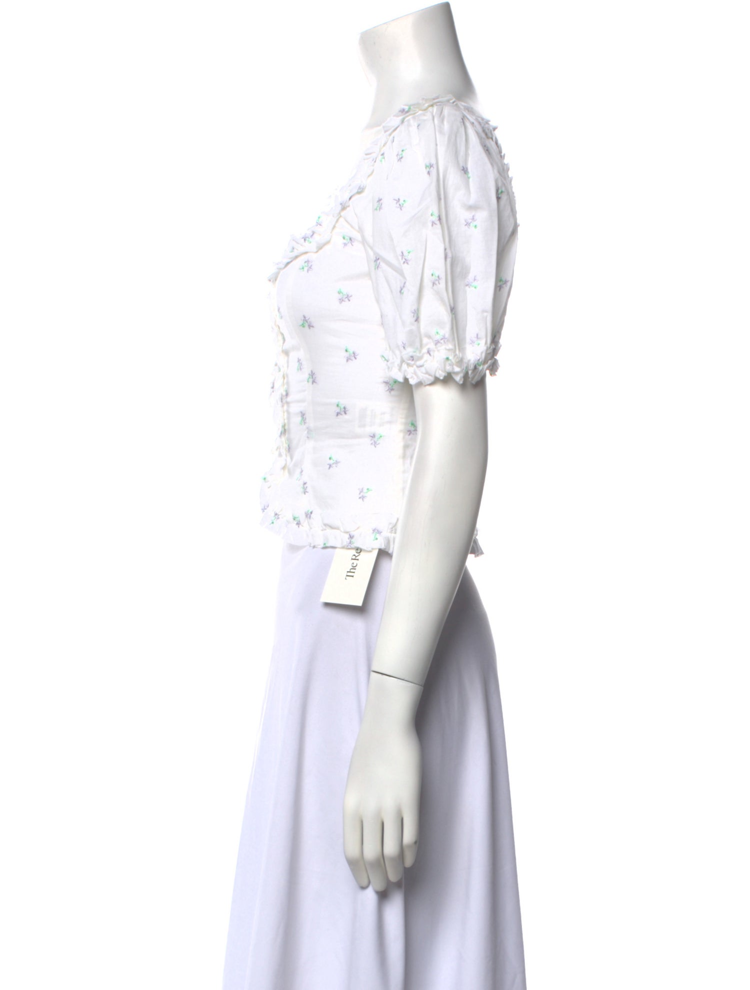 For Love & Lemons Floral Print Square Neckline Crop Top