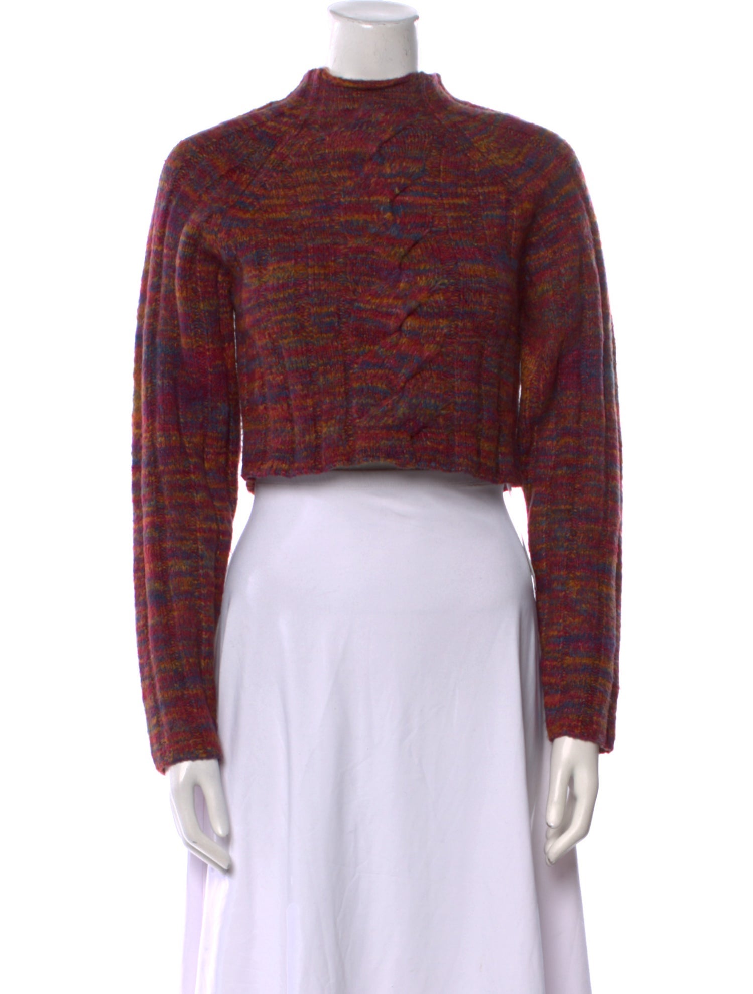 For Love & Lemons Printed Mock Neck Sweater