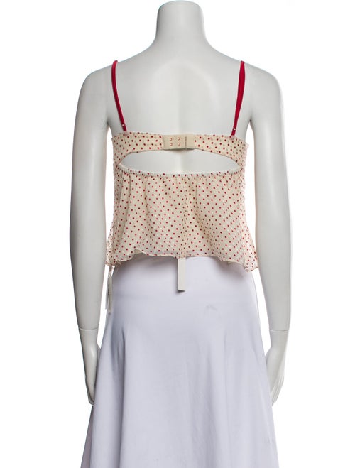 For Love & Lemons Polka Dot Print Square Neckline Crop Top