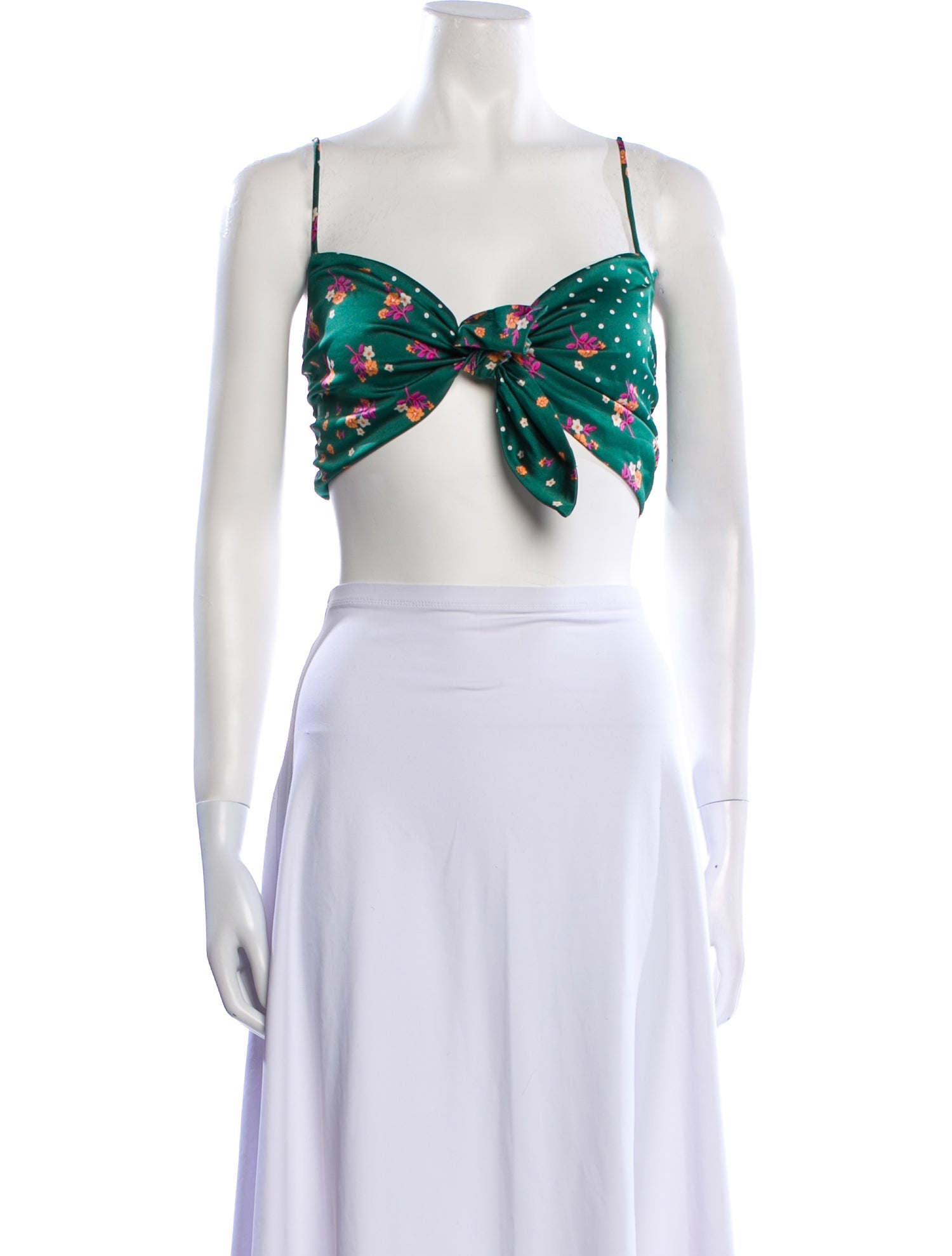 For Love & Lemons Printed Square Neckline Crop Top