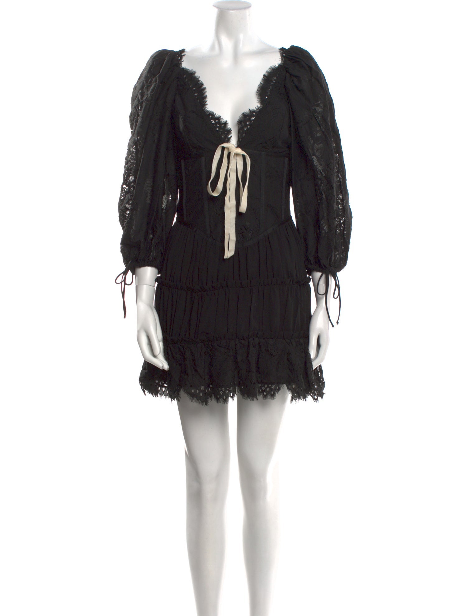 For Love & Lemons V-Neck Mini Dress