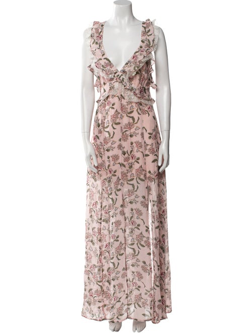 For Love & Lemons Floral Print Long Dress