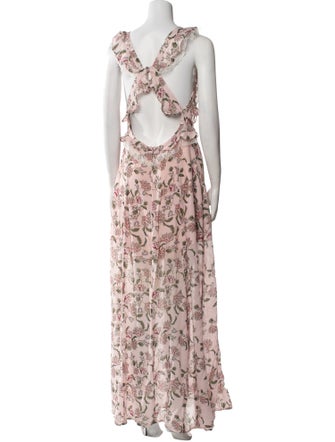 For Love & Lemons Floral Print Long Dress