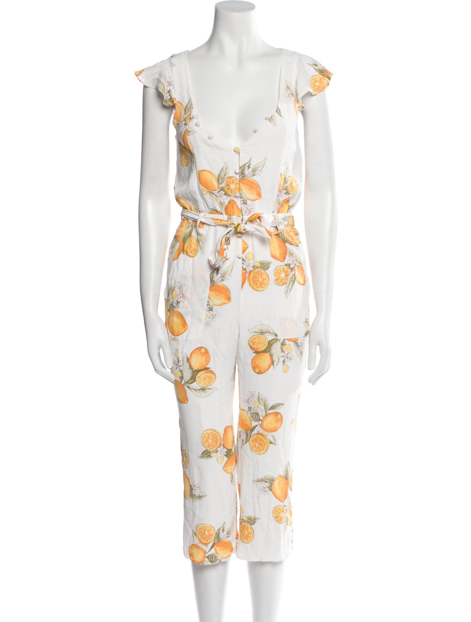 For Love & Lemons Printed Scoop Neck Romper