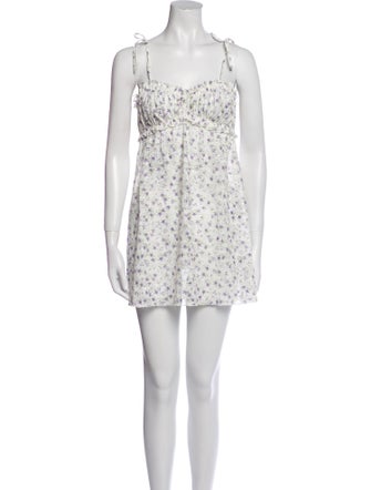 For Love & Lemons Floral Print Mini Dress