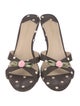 For Love & Lemons Polka Dot Print Bow Accents Slides