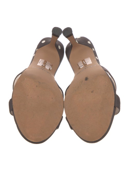 For Love & Lemons Polka Dot Print Bow Accents Slides