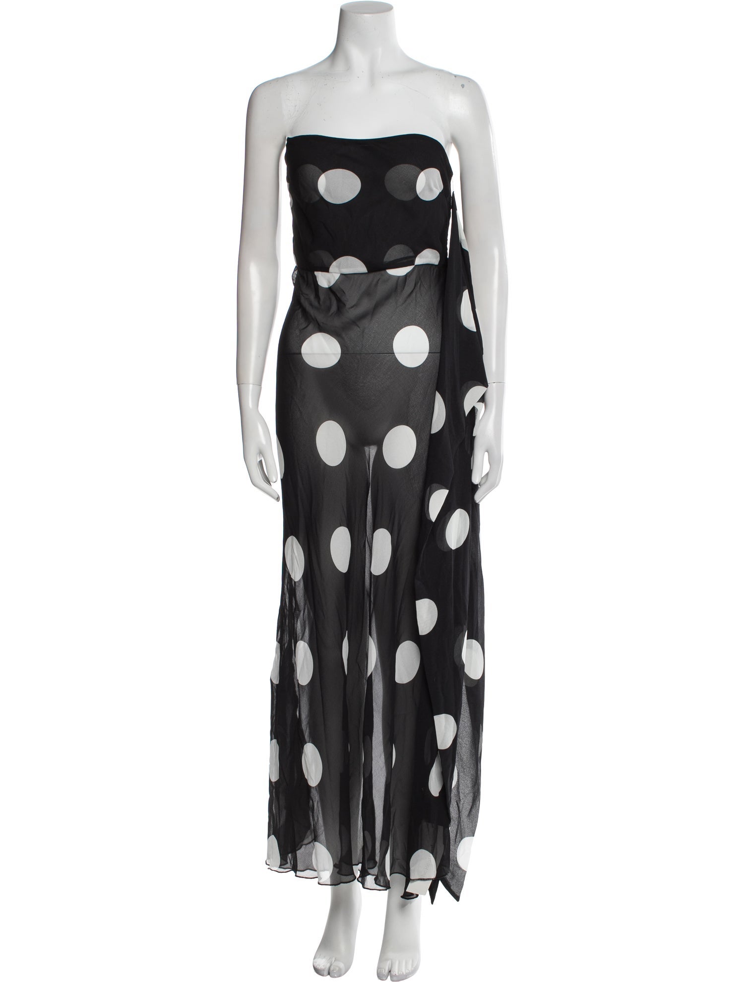 For Love & Lemons Polka Dot Print Long Dress