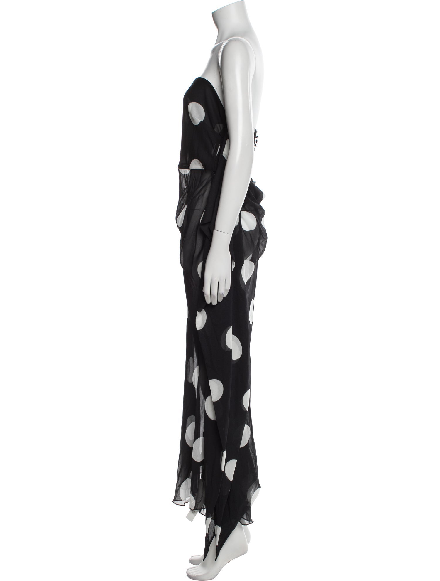 For Love & Lemons Polka Dot Print Long Dress