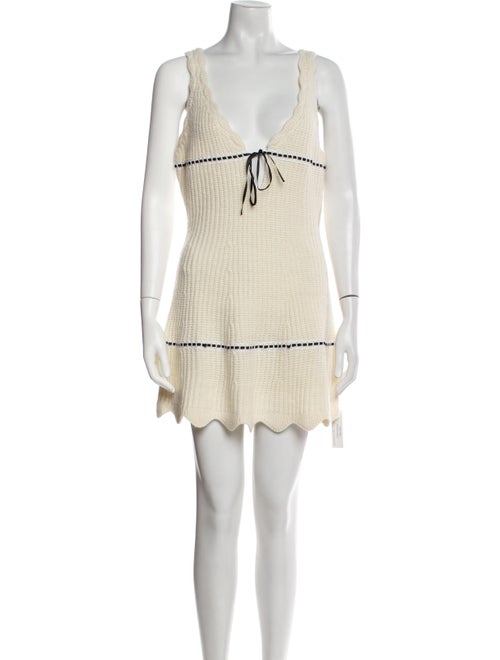 For Love & Lemons V-Neck Mini Dress