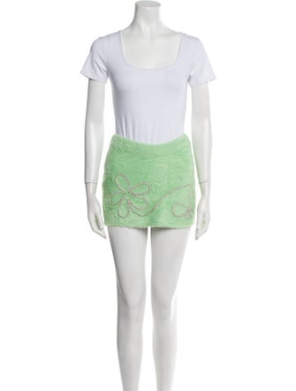 For Love & Lemons Nylon Crystal Embellishments Skirt Set