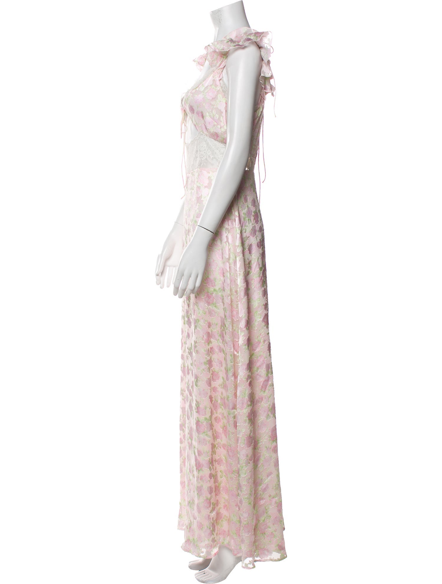 For Love & Lemons Floral Print Long Dress