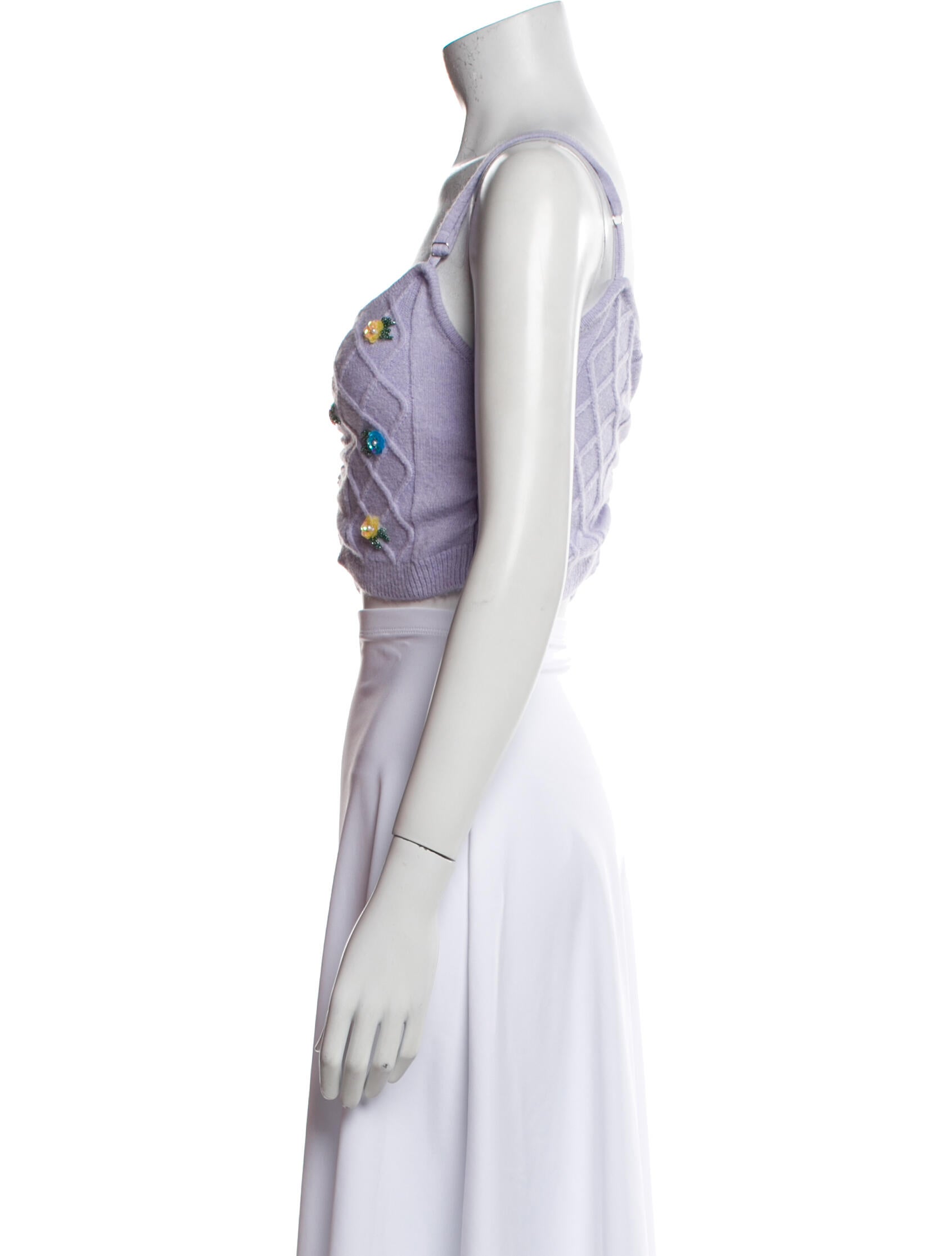 For Love & Lemons Printed Square Neckline Crop Top