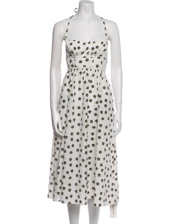 For Love & Lemons Floral Print Midi Length Dress