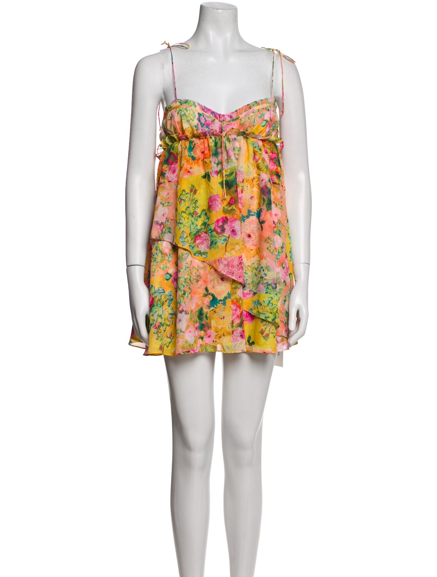 For Love & Lemons Floral Print Mini Dress