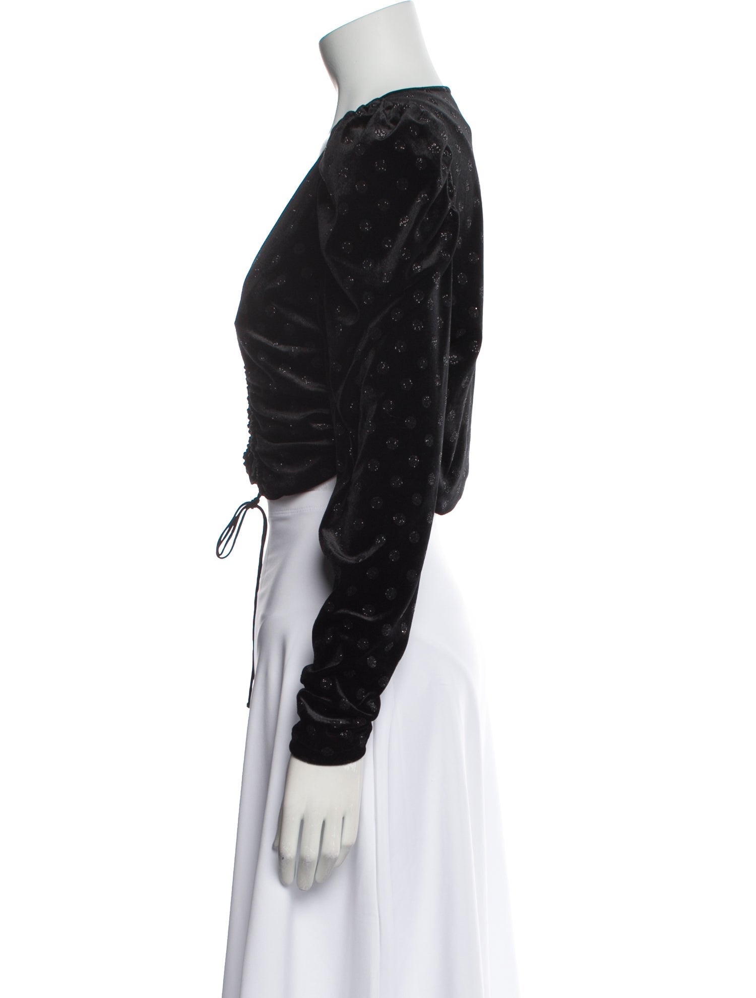 For Love & Lemons V-Neck Long Sleeve Crop Top