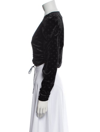 For Love & Lemons V-Neck Long Sleeve Crop Top