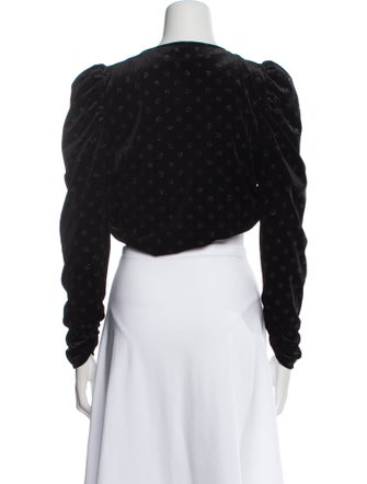 For Love & Lemons V-Neck Long Sleeve Crop Top