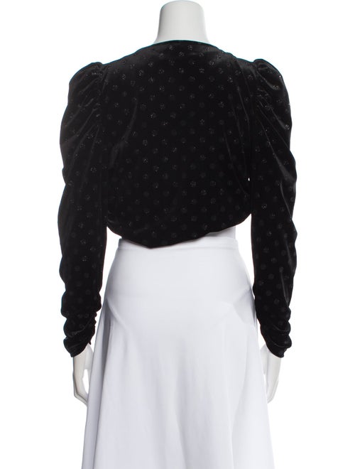 For Love & Lemons V-Neck Long Sleeve Crop Top