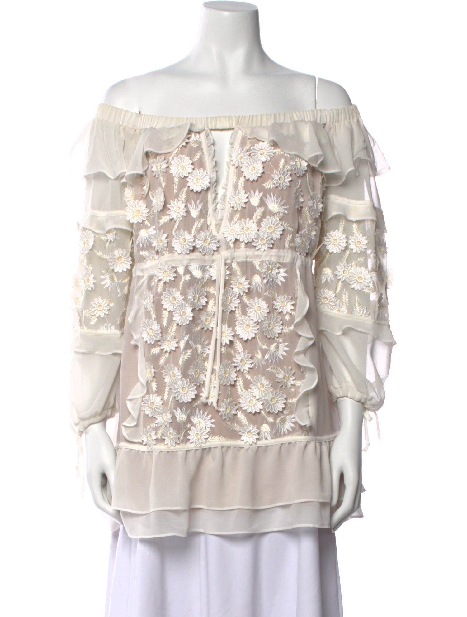 For Love & Lemons Off-The-Shoulder Long Sleeve Tunic