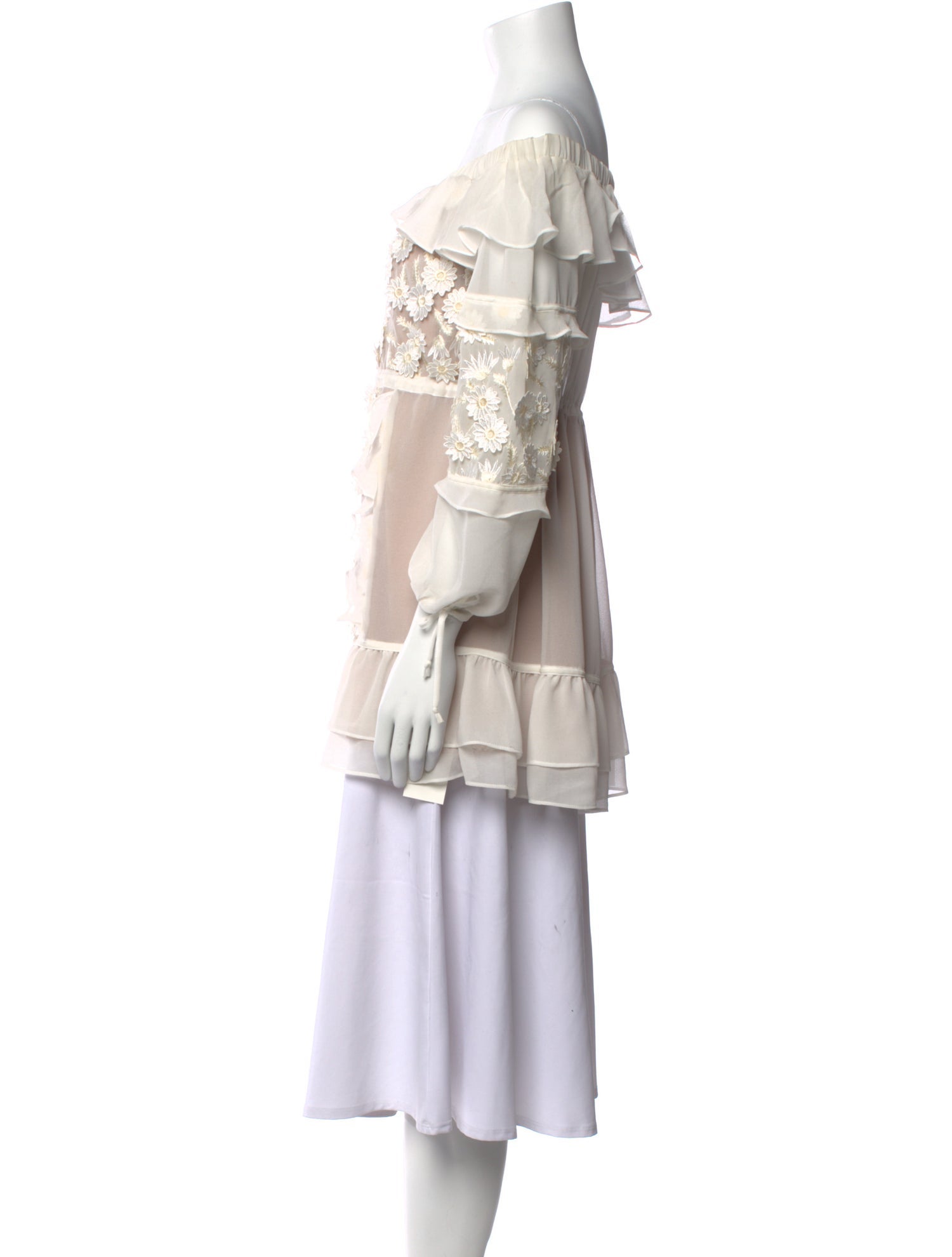 For Love & Lemons Off-The-Shoulder Long Sleeve Tunic