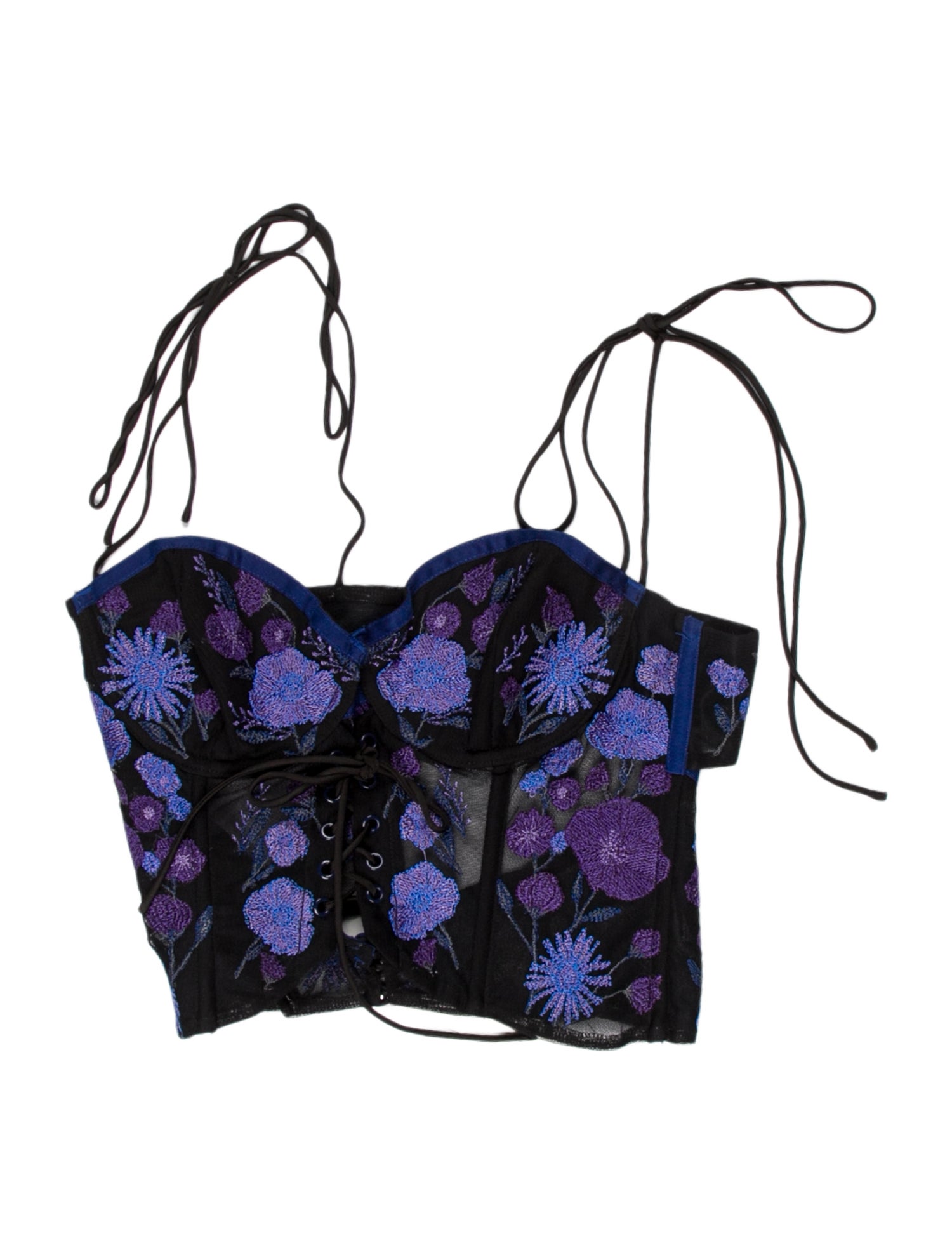 For Love & Lemons Floral Print Square Neckline Crop Top