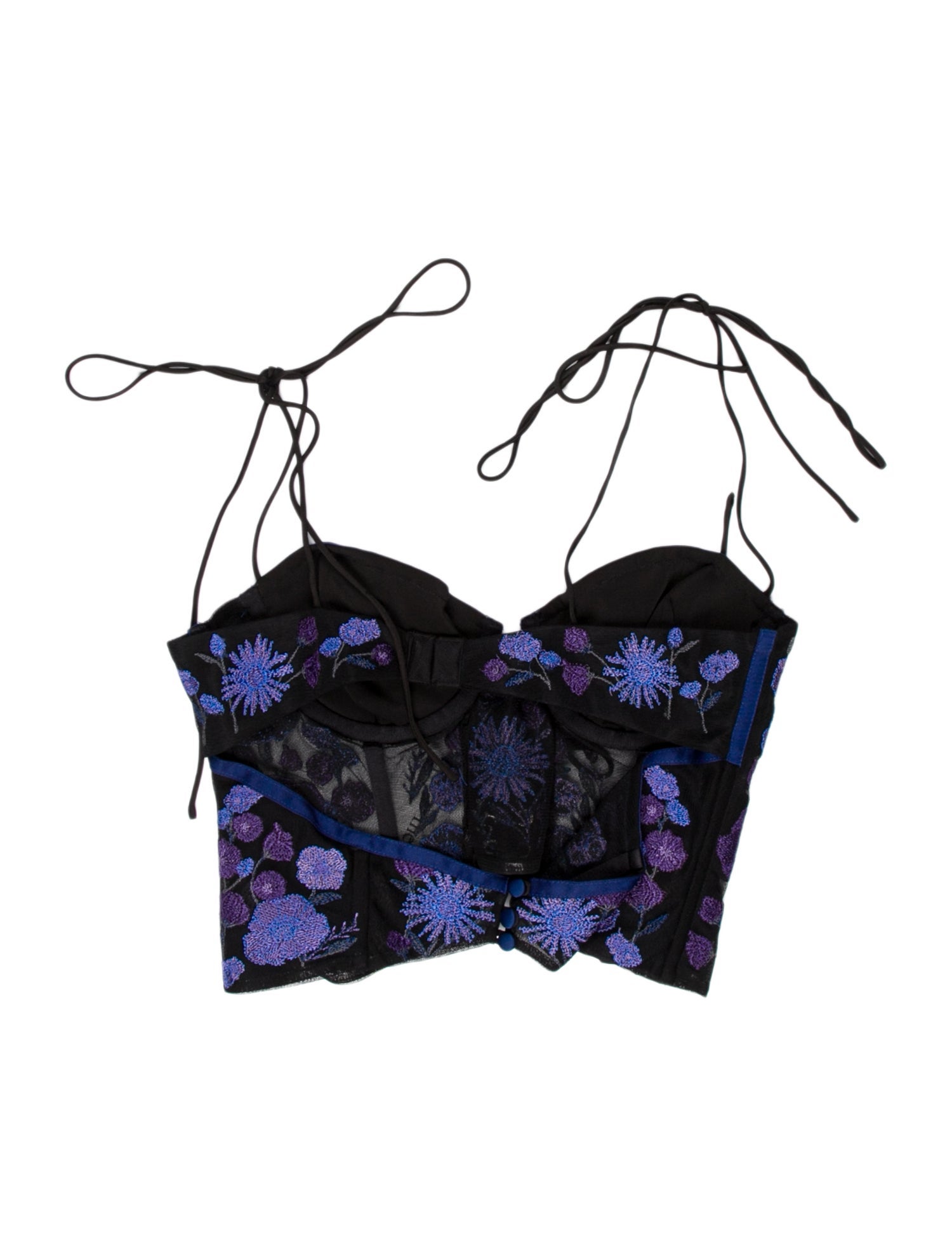 For Love & Lemons Floral Print Square Neckline Crop Top