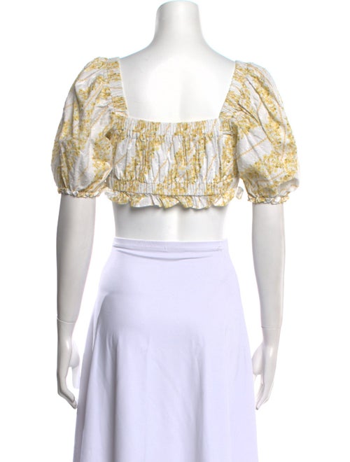 For Love & Lemons Printed Square Neckline Crop Top