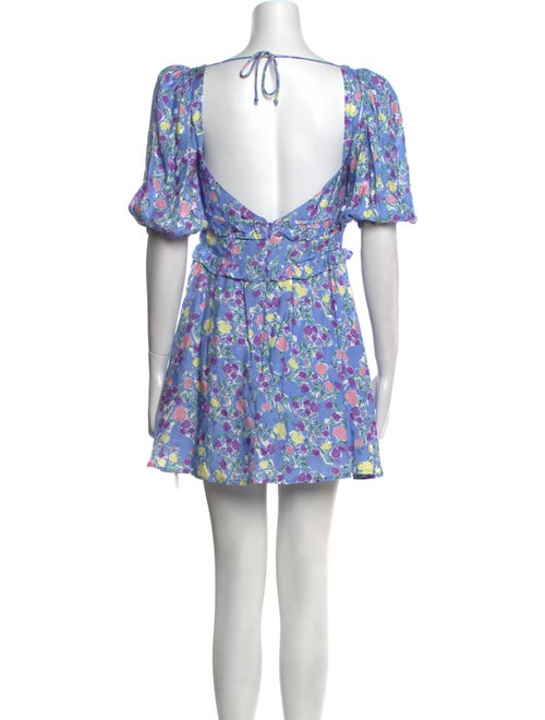 For Love & Lemons Floral Print Mini Dress