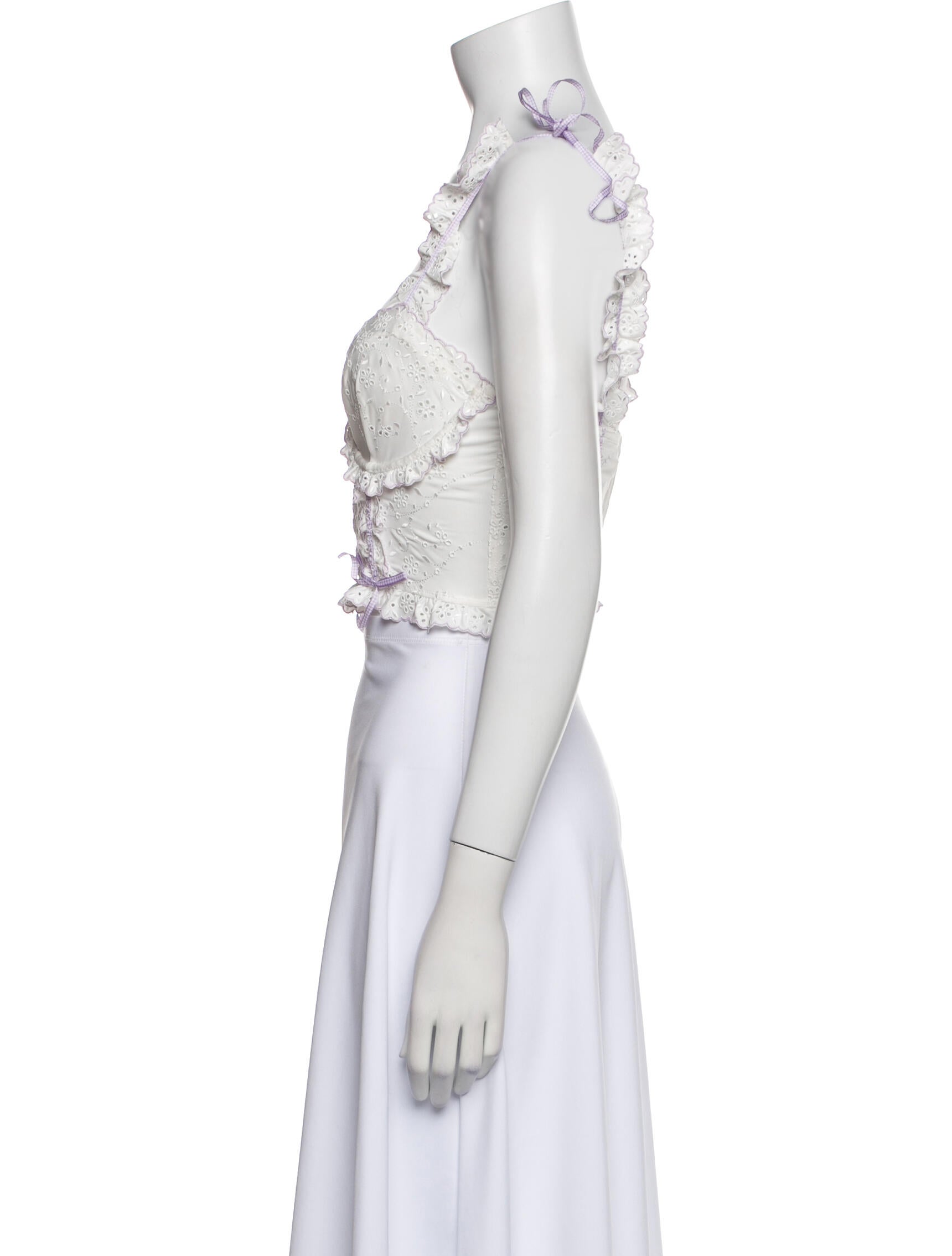 For Love & Lemons V-Neck Sleeveless Crop Top