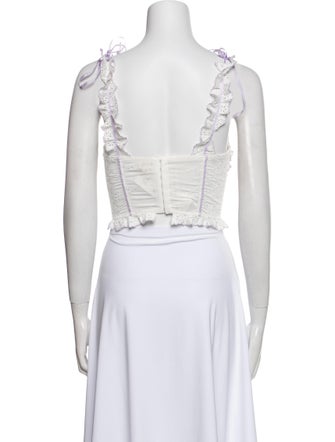 For Love & Lemons V-Neck Sleeveless Crop Top