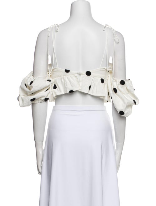 For Love & Lemons Polka Dot Print Square Neckline Crop Top