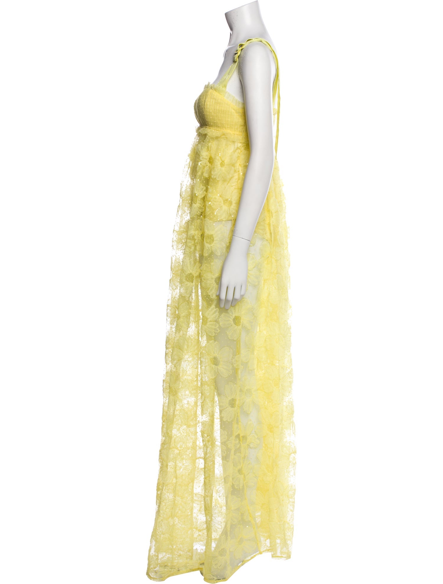 For Love & Lemons Lace Pattern Long Dress