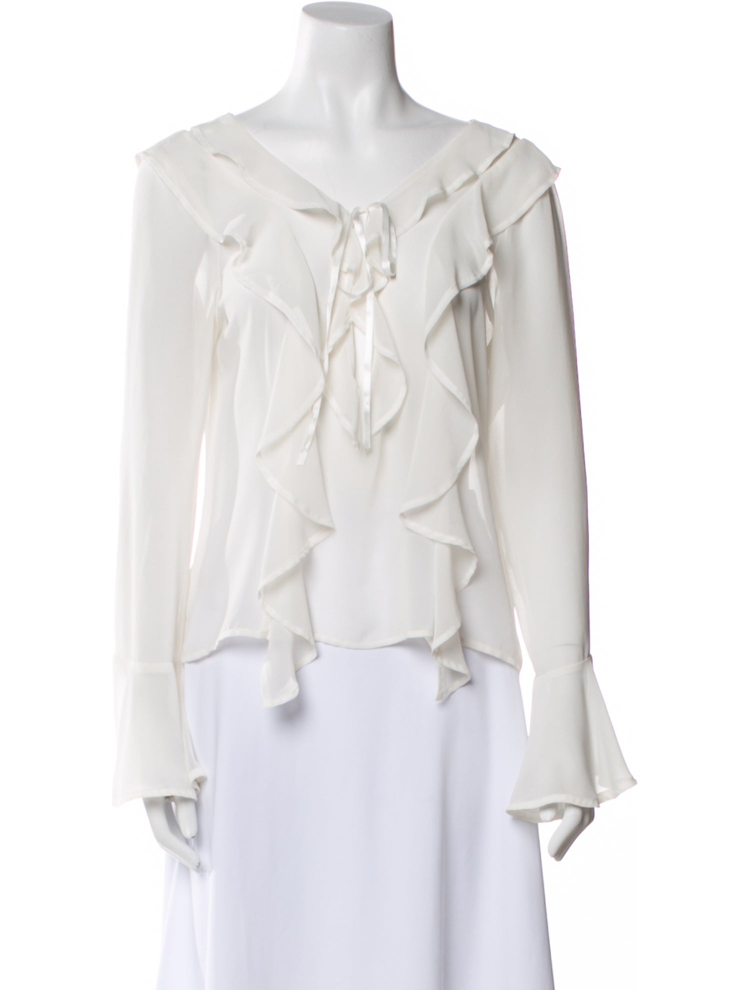 For Love & Lemons One-Shoulder Long Sleeve Blouse