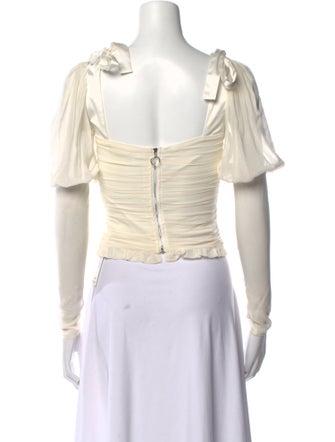 For Love & Lemons Silk Square Neckline Crop Top