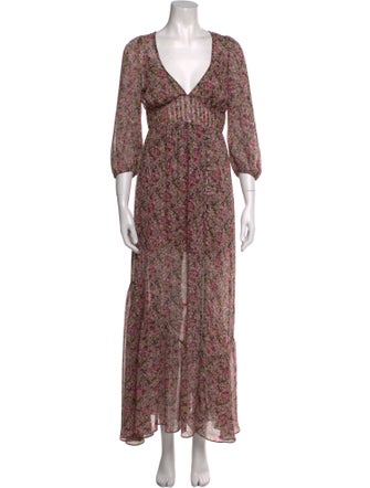 For Love & Lemons Floral Print Long Dress