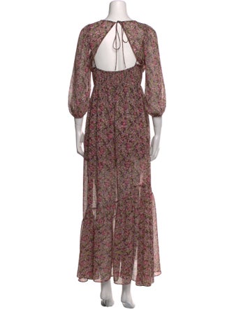 For Love & Lemons Floral Print Long Dress